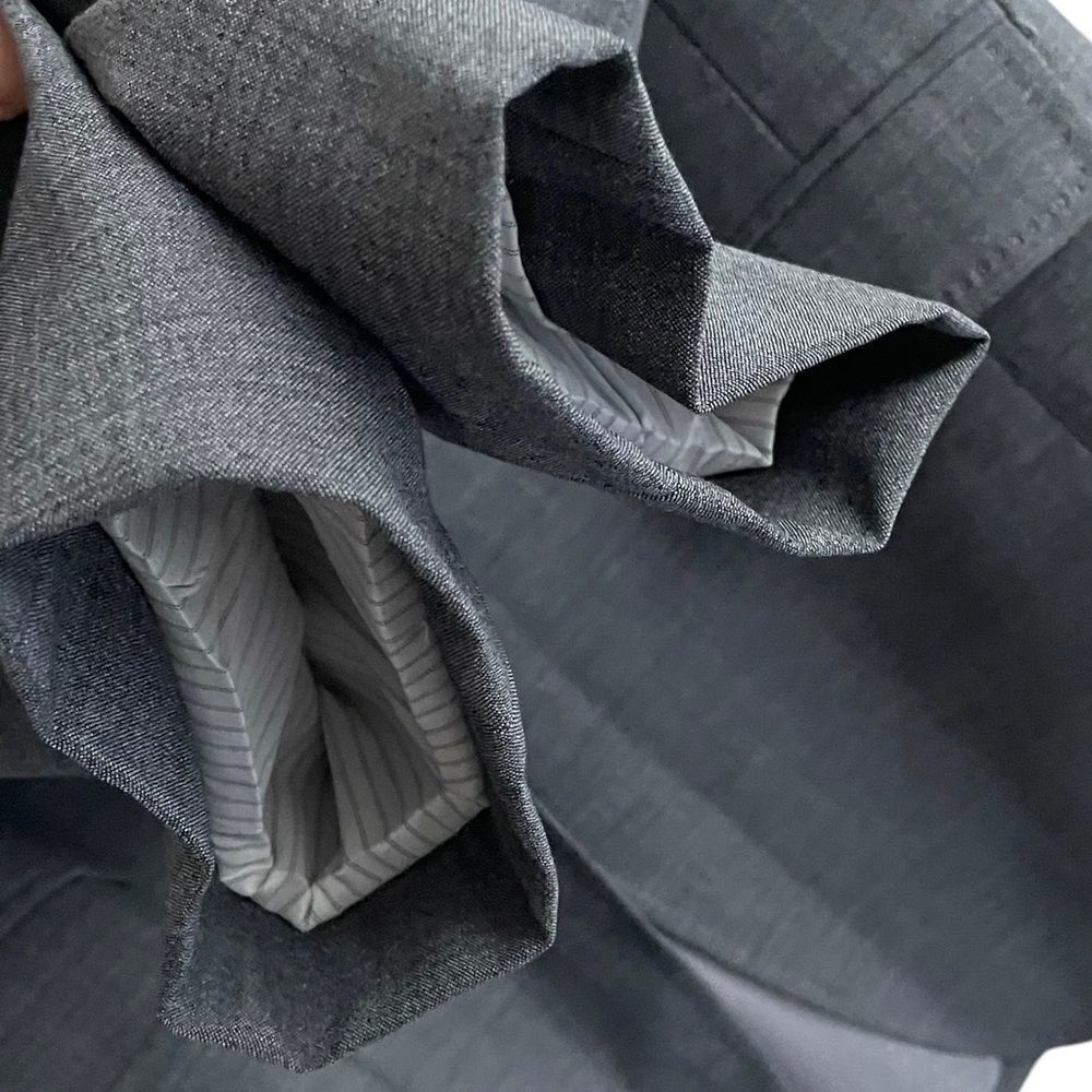 BANANA REPUBLIC Wool Stretch Button Front Blazer Jacket Charcoal Grey 12 - Picture 5 of 8